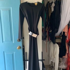 Black Long Sleeve H&M Dress with Gold Metal Belt